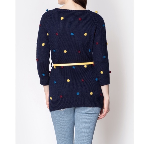 ModCloth Yumi Knitwear Multicolor Pom Pom Sweater - Picture 2 of 9